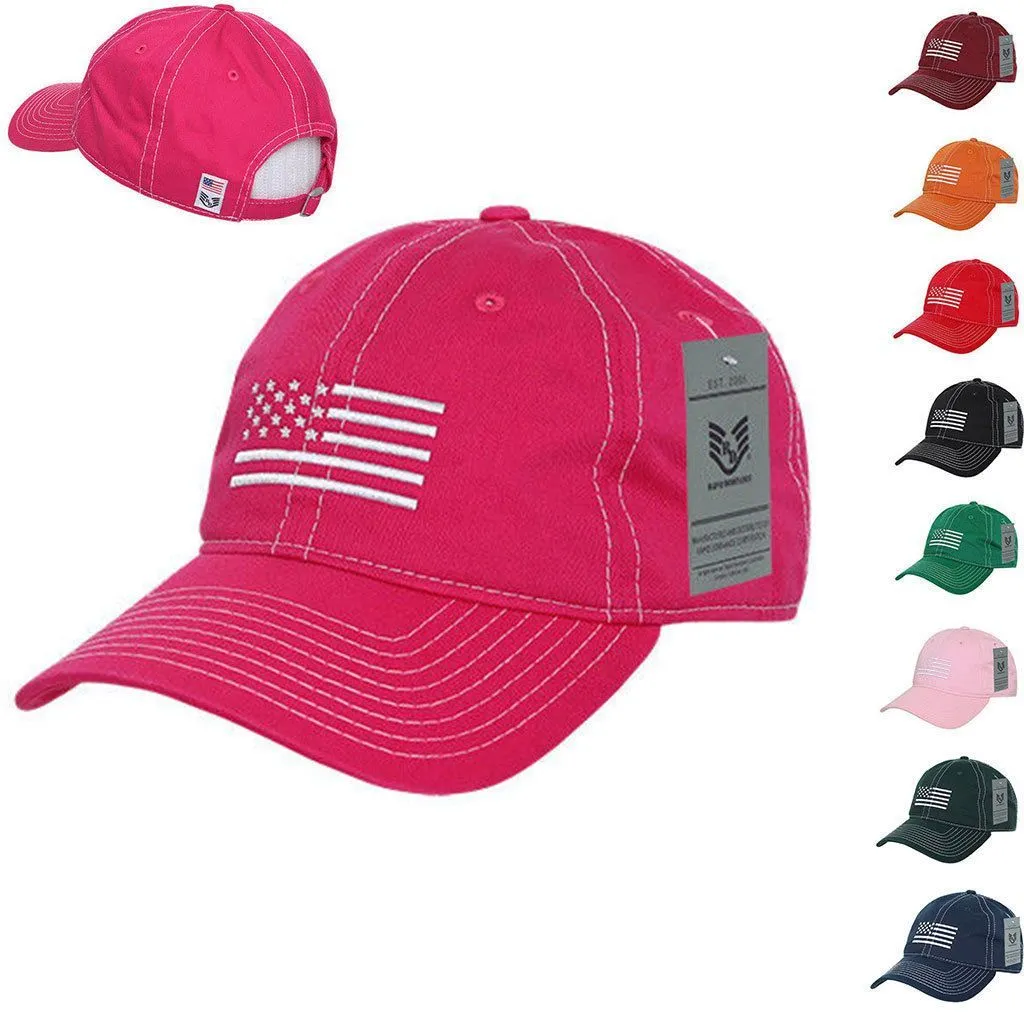 Rapid Dominance USA Flag Embroidered Patriotic Relaxed Baseball Caps Hats Unisex
