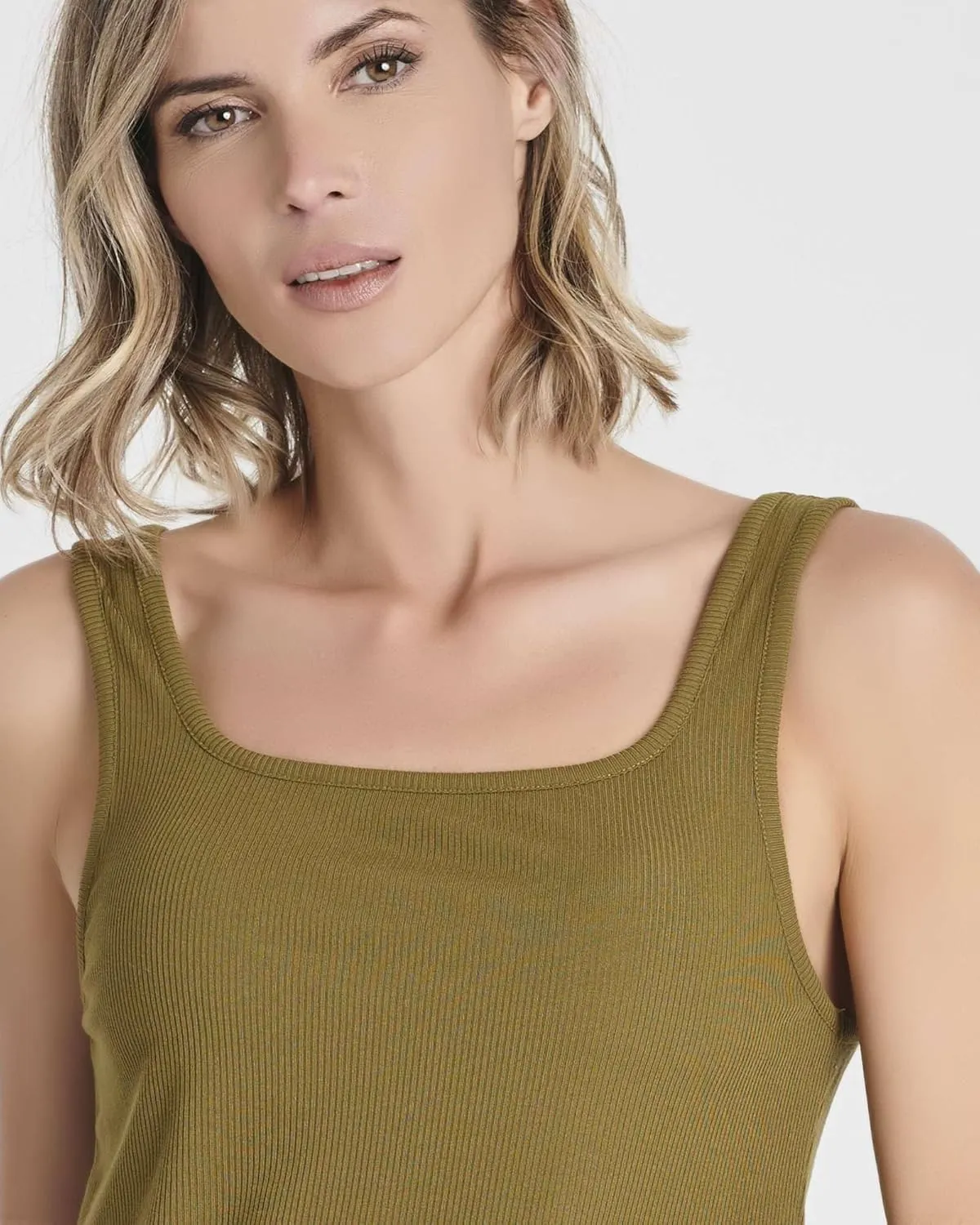 Real Essentials 5 Pack: Women's Soft Knit Ribbed Square Neck Cropped Tank Top - Sleeveless Crop Tops