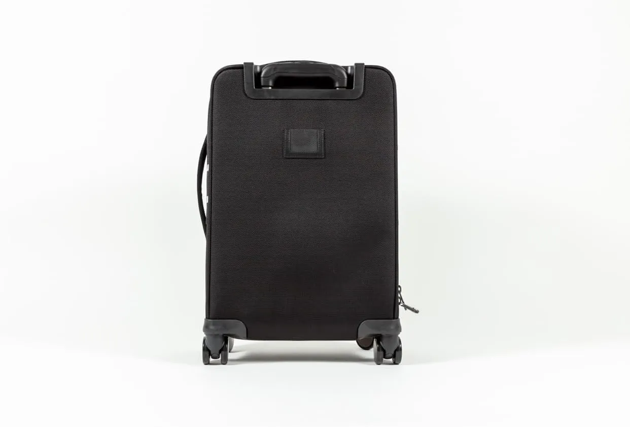 Revolutionary Carry-On Suitcase with Movable Partition  Keep Clean & Dirty Clothes Separate (Blue Stripes, 22"x14"x9")