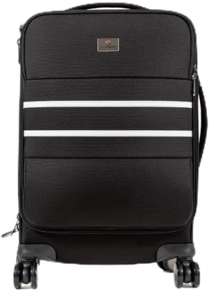 Revolutionary Carry-On Suitcase with Movable Partition  Keep Clean & Dirty Clothes Separate (White Stripes, 22"x14"x9")