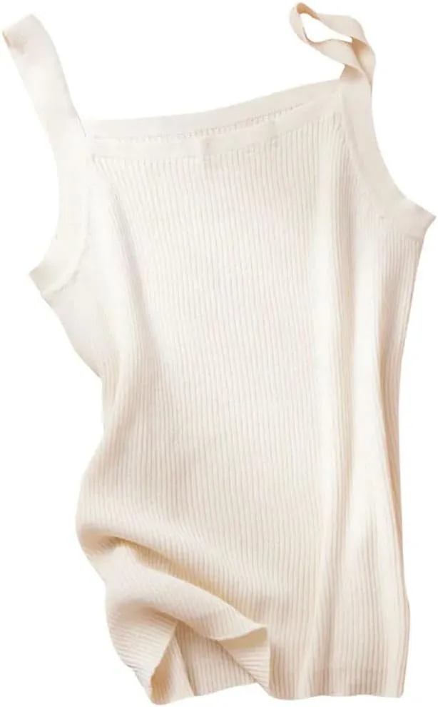 Rfmfkkg Women'S Silk Cotton Camisole Vest Wide Shoulder Straps Bottom Top Tank Tops For Women