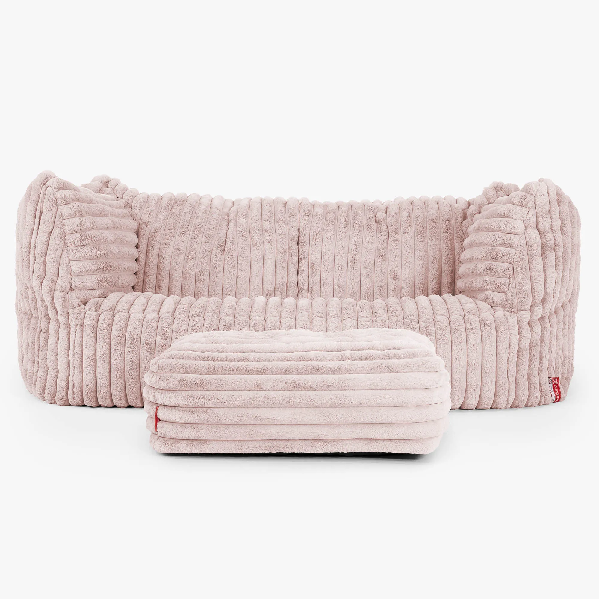 Ruben Bean Bag Sofa - Ultra Plush Cord Dusty Pink