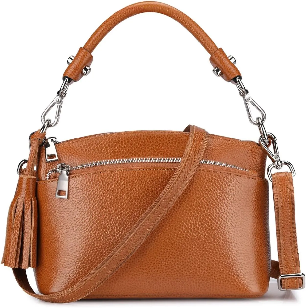 S-ZONE Small Genuine Leather Top Handle Handbags for Women Shoulder Bag Crossbody Purse