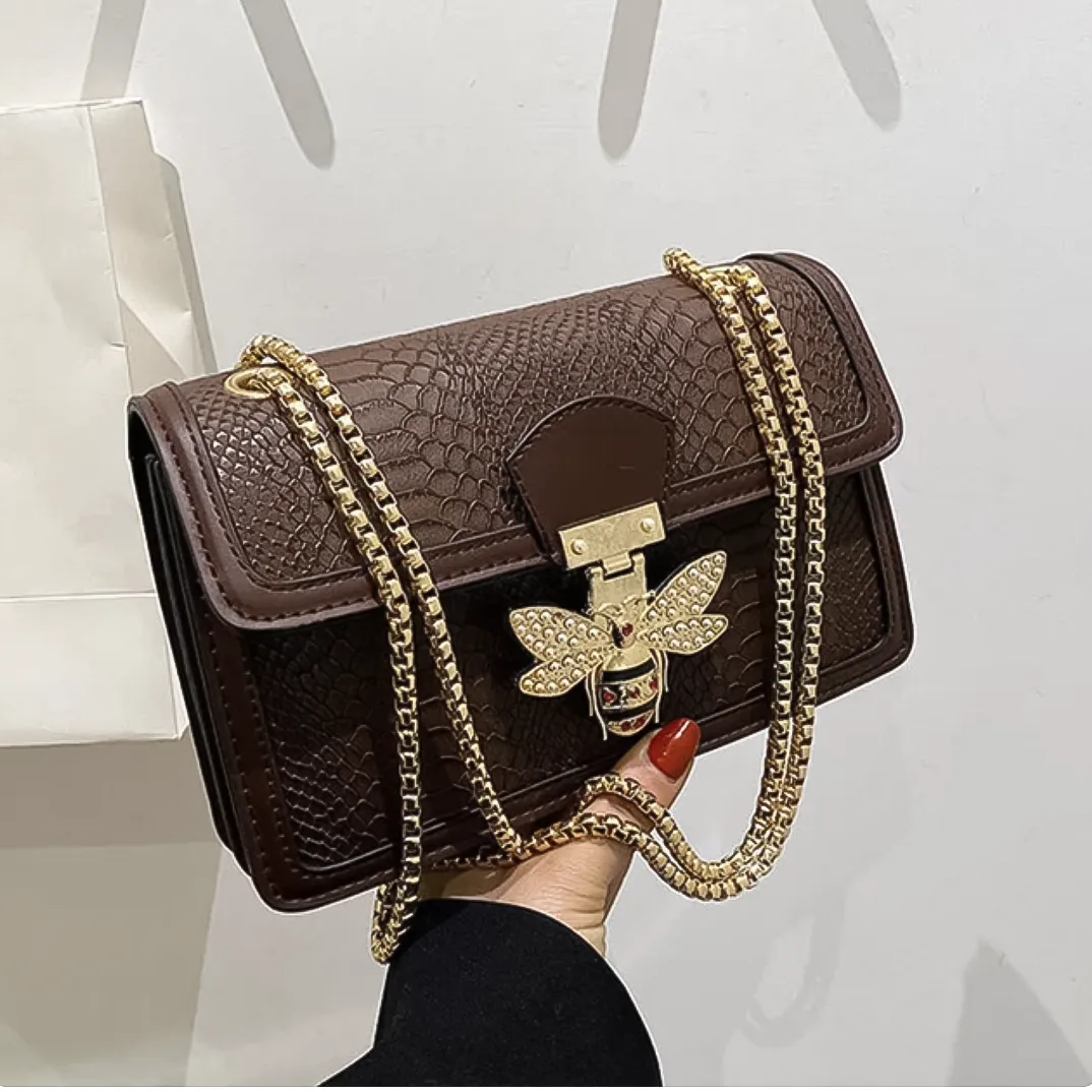 SHP Red Luxury Bee PU Crossbody Bag