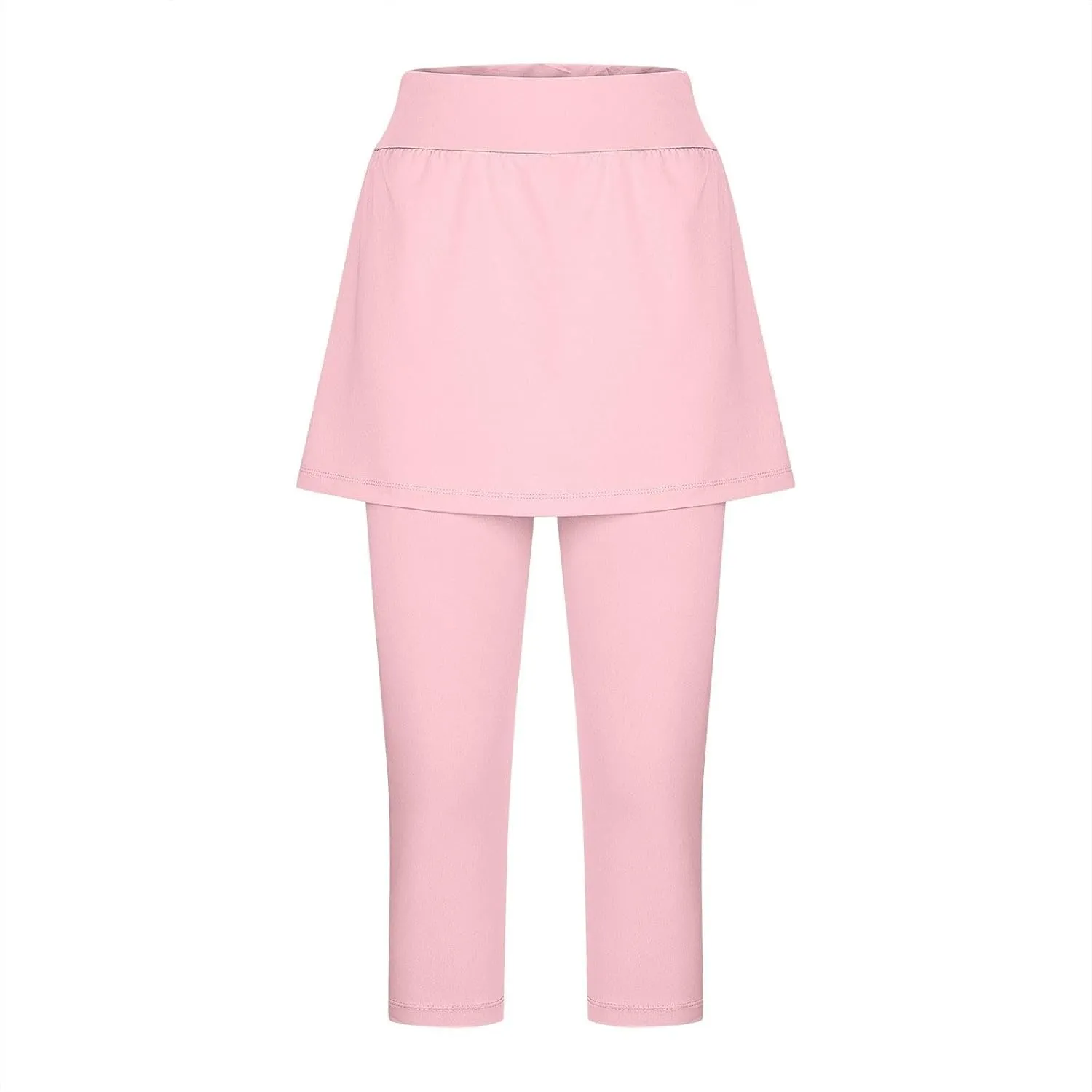 Skirted Leggings for Women 2025 Summer Tennis Golf Skorts Capris Gym Yoga Legging with Skirts