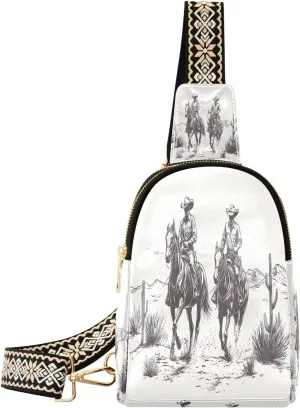 Small Sling Bag for Women, Cowboy Leather Fanny Packs Crossbody Bags fashion Chest Bag for Travel