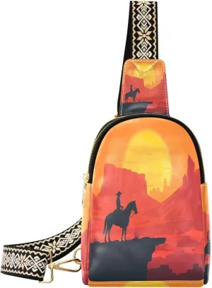Small Sling Bag for Women, Cowboy Leather Fanny Packs Crossbody Bags fashion Chest Bag for Travel
