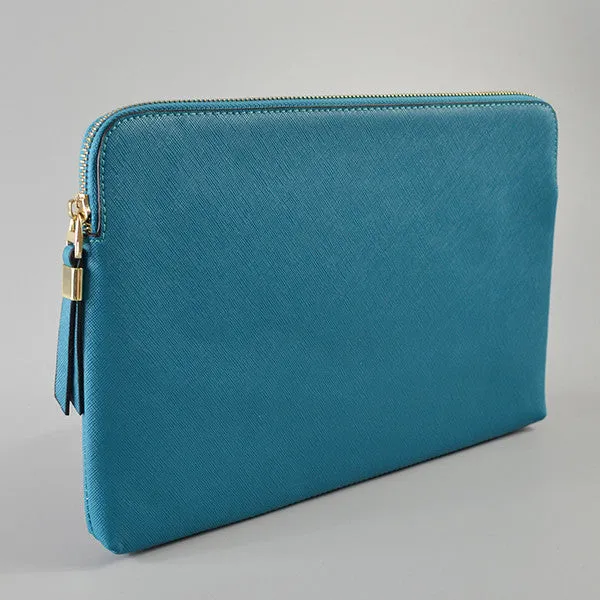 SORRENTO - Peacock Structured Saffiano Clutch
