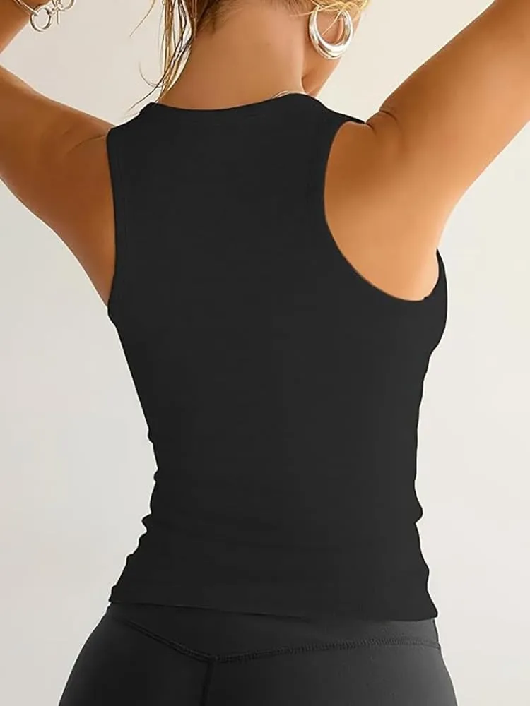 Summer Tank Top for Women 2025 Womens Tank Tops Sleeveless Top Basics Camisole Cute Yoga Gym Shirts