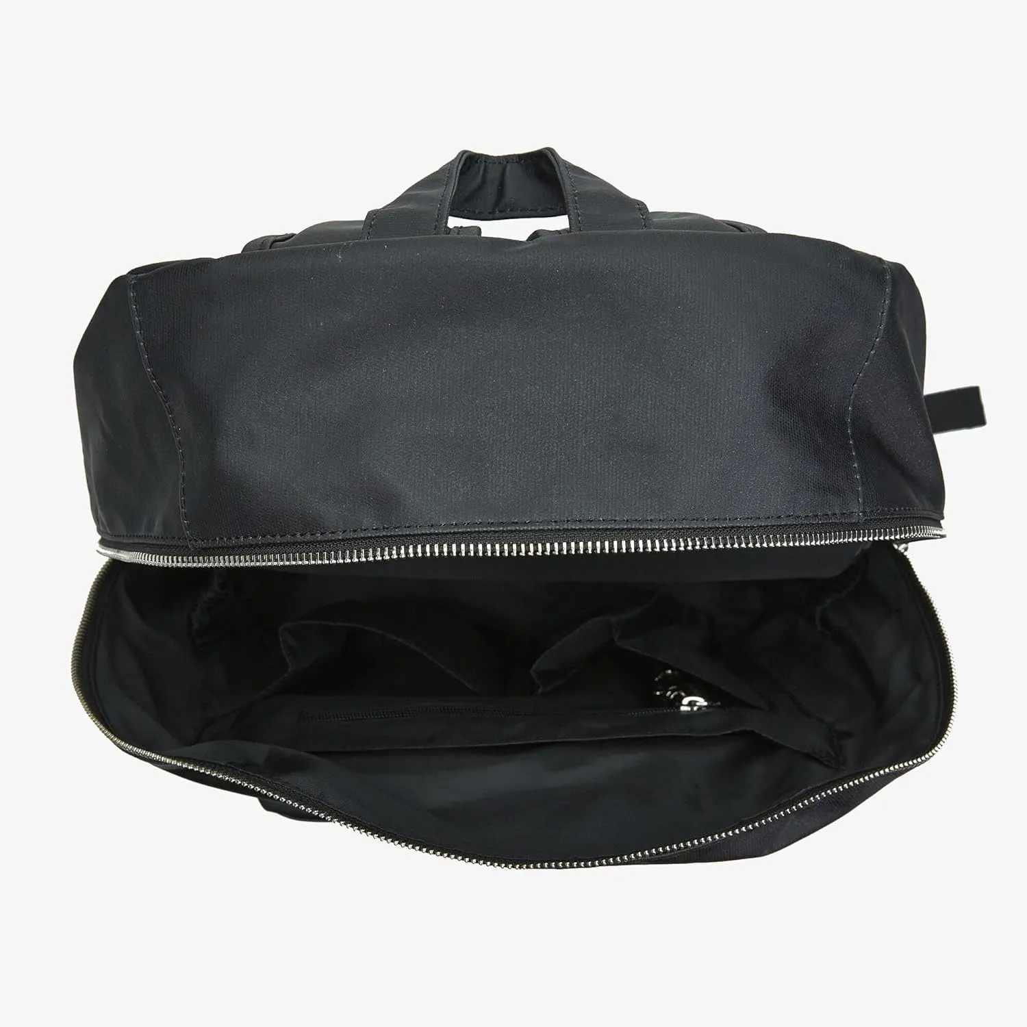 The Honest Company Coated Canvas City Backpack | Diaper Bag with Changing Pad | Black Coated Canvas with Silver Hardware | PVC-Free Lining | 16 x 5 x 18