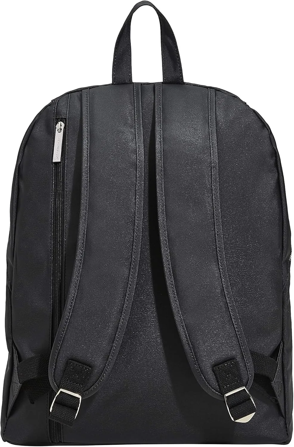 The Honest Company Coated Canvas City Backpack | Diaper Bag with Changing Pad | Black Coated Canvas with Silver Hardware | PVC-Free Lining | 16 x 5 x 18