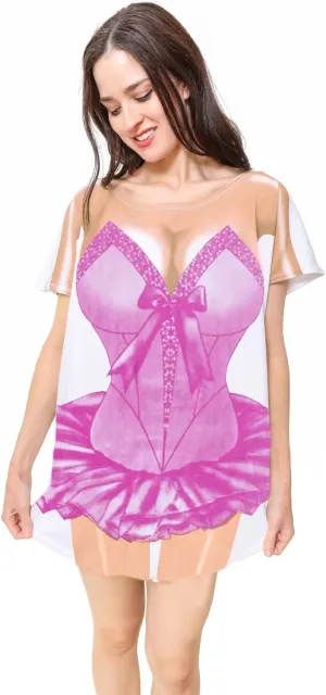 The Original Women's Bikini Shirt - Funny Bikini Print Bathing Suit Cover-up Beach Tshirt Dress for Women Men