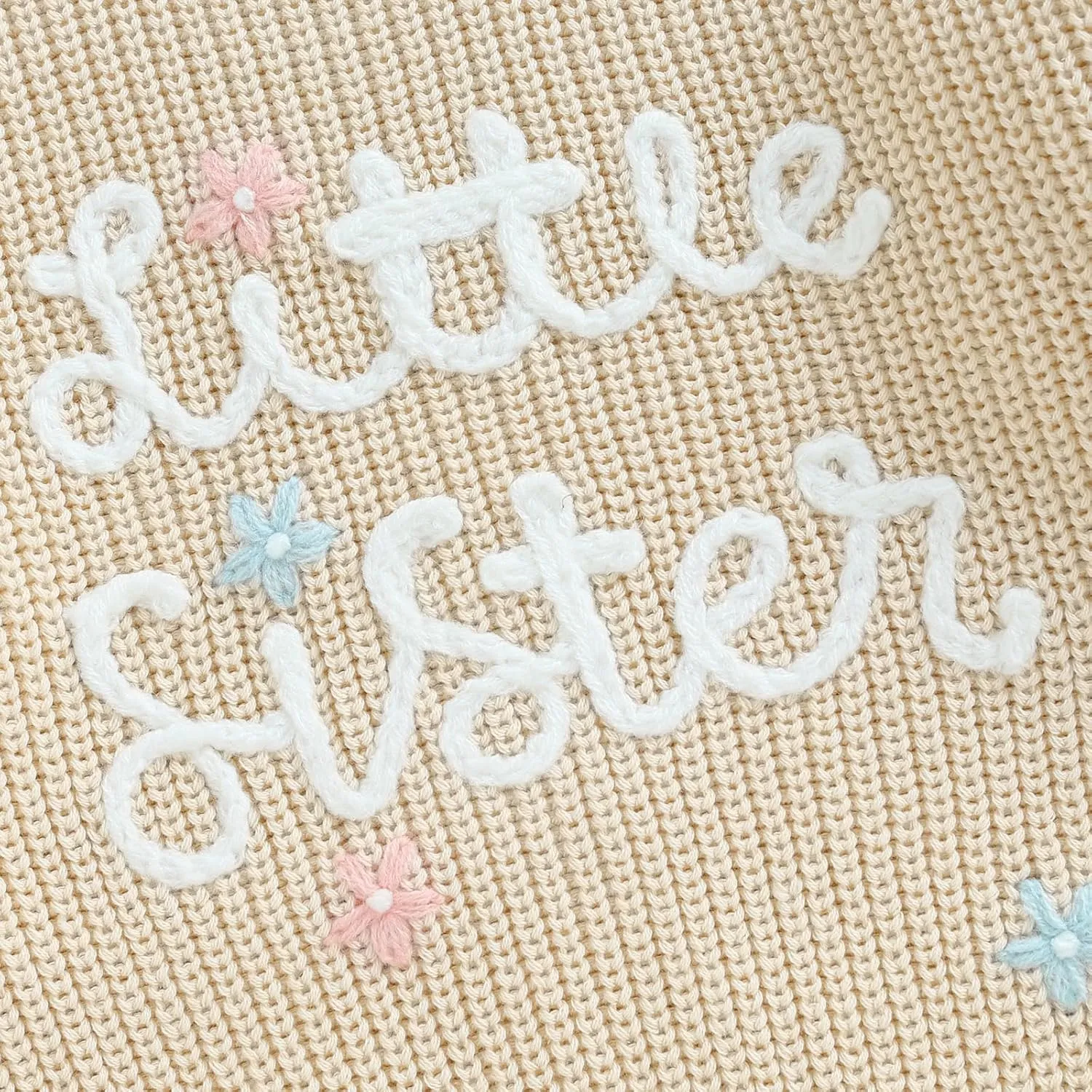 Toddler Baby Girl Boy Long Sleeve Knit Sweater Brothers Sisters Letter Embroidery Round Neck Pullover Fall Winter Tops