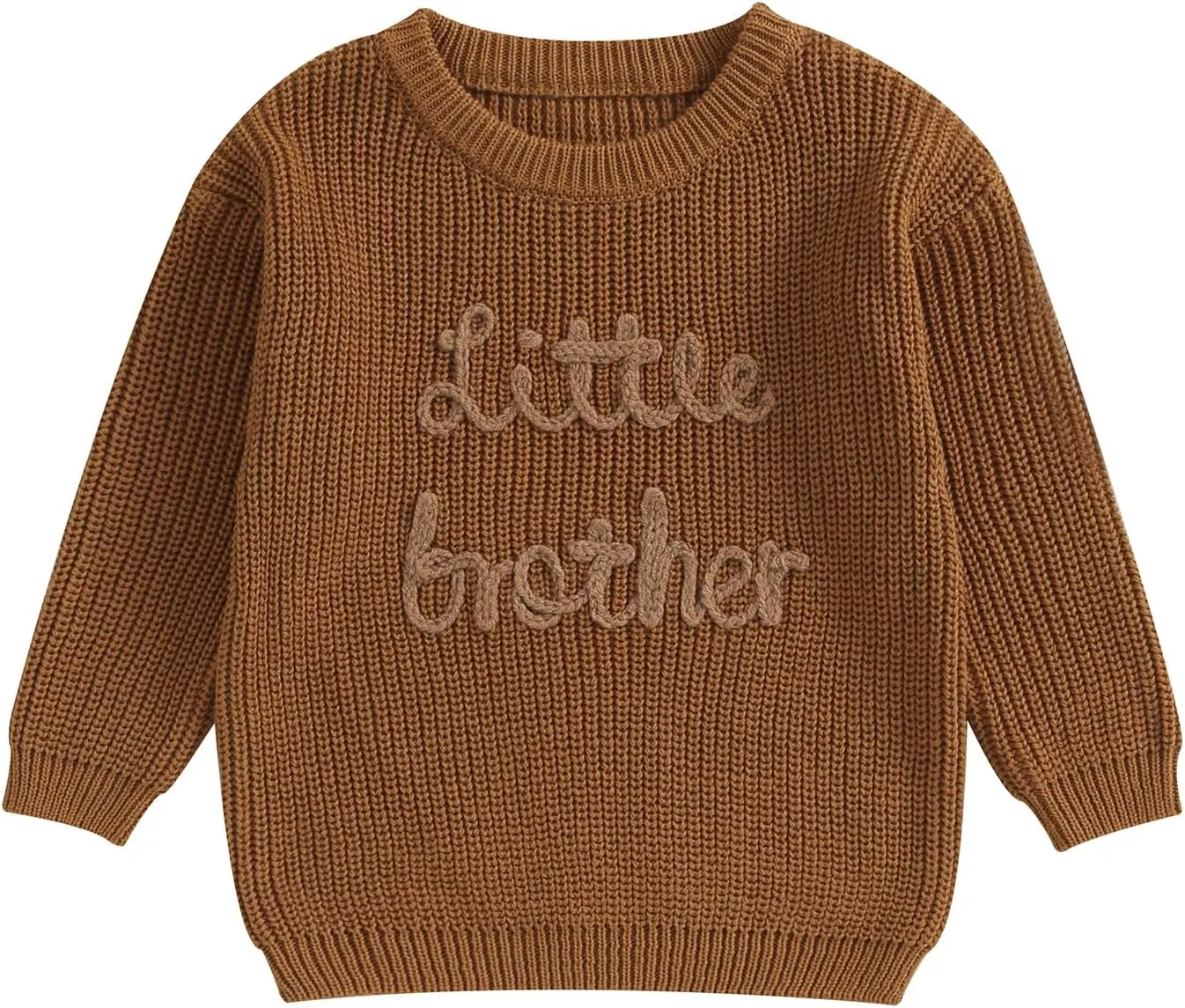 Toddler Baby Girl Boy Long Sleeve Knit Sweater Brothers Sisters Letter Embroidery Round Neck Pullover Fall Winter Tops