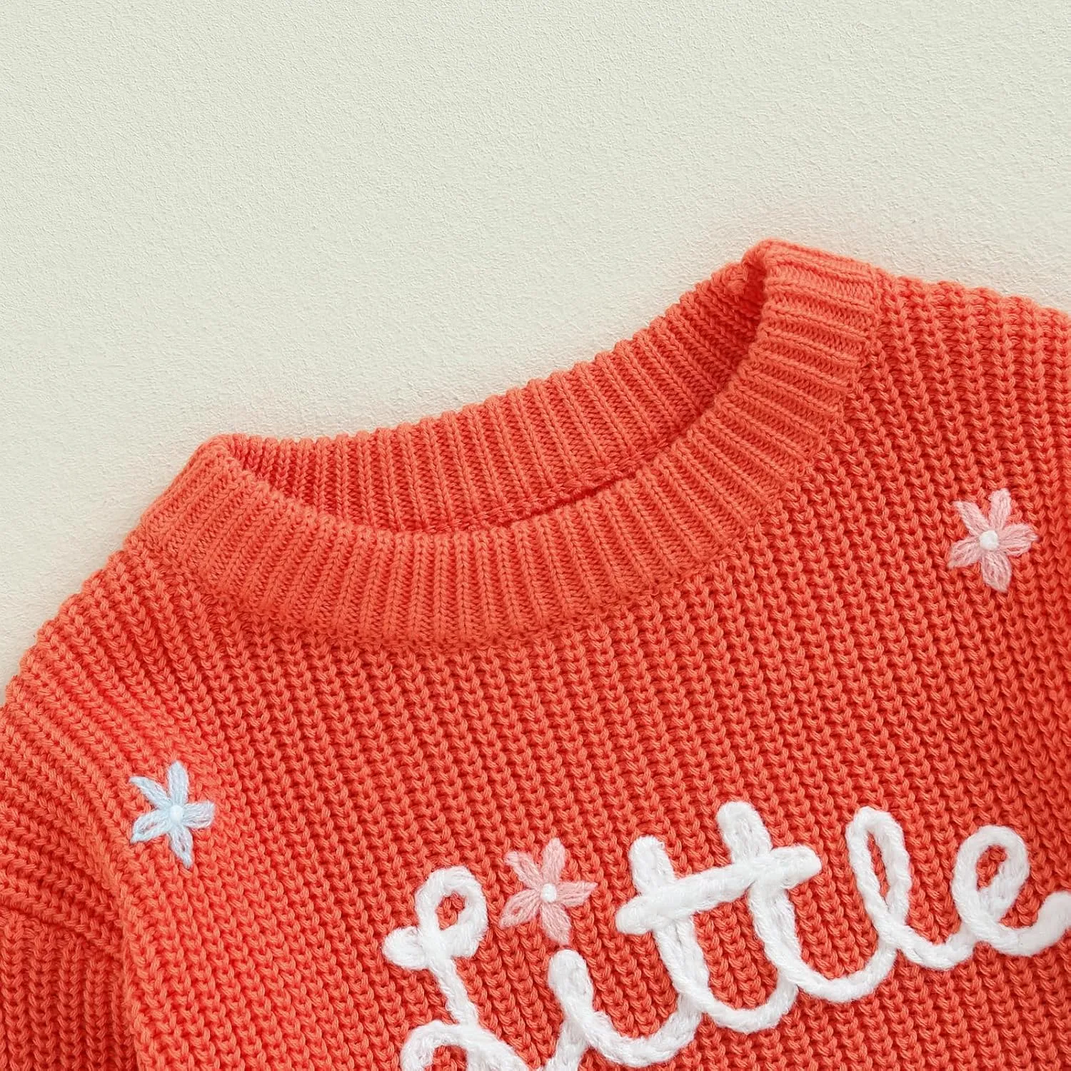 Toddler Baby Girl Boy Long Sleeve Knit Sweater Brothers Sisters Letter Embroidery Round Neck Pullover Fall Winter Tops