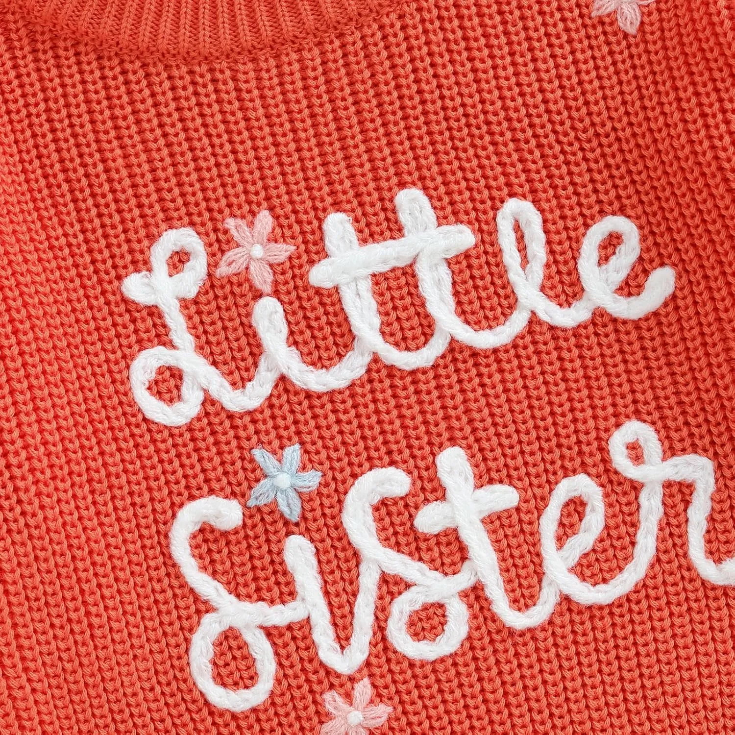 Toddler Baby Girl Boy Long Sleeve Knit Sweater Brothers Sisters Letter Embroidery Round Neck Pullover Fall Winter Tops