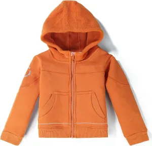 Toddler Boys Girls Fleece Zip-Up Hoodie Solid Color Hooded Jacket for little Kids
