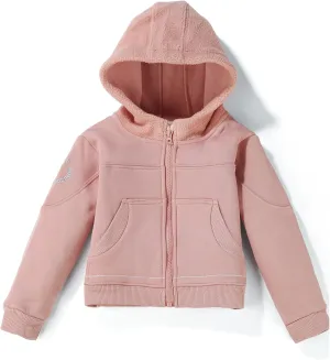 Toddler Boys Girls Fleece Zip-Up Hoodie Solid Color Hooded Jacket for little Kids