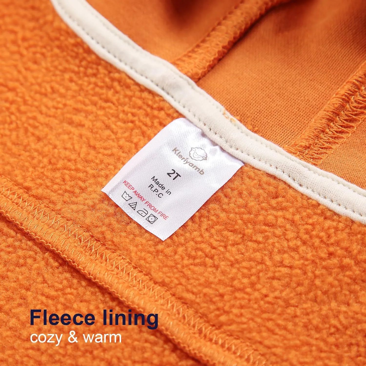Toddler Boys Girls Fleece Zip-Up Hoodie Solid Color Hooded Jacket for little Kids