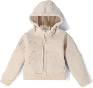Toddler Boys Girls Fleece Zip-Up Hoodie Solid Color Hooded Jacket for little Kids