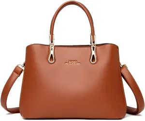 Top Handle Handbags Purses for Women PU Leather Elegant Crossbody Shoulder Bag Satchel Tote