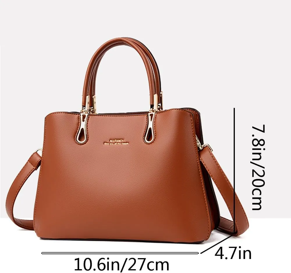 Top Handle Handbags Purses for Women PU Leather Elegant Crossbody Shoulder Bag Satchel Tote