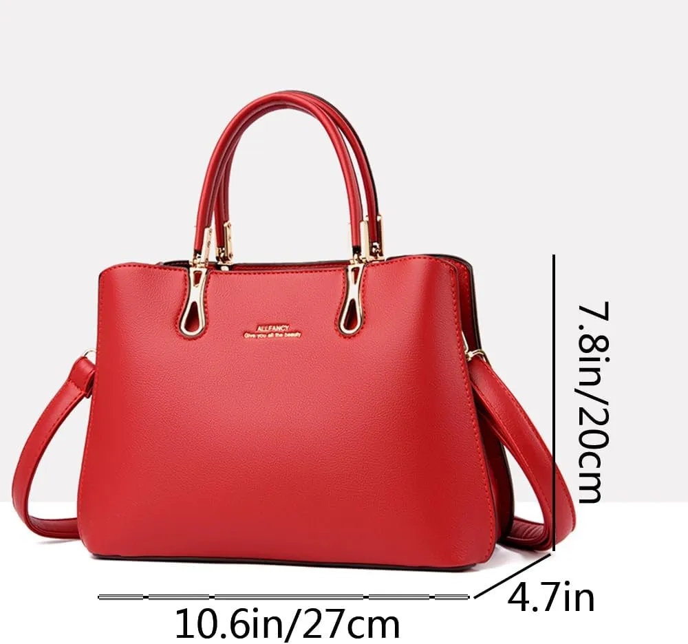 Top Handle Handbags Purses for Women PU Leather Elegant Crossbody Shoulder Bag Satchel Tote