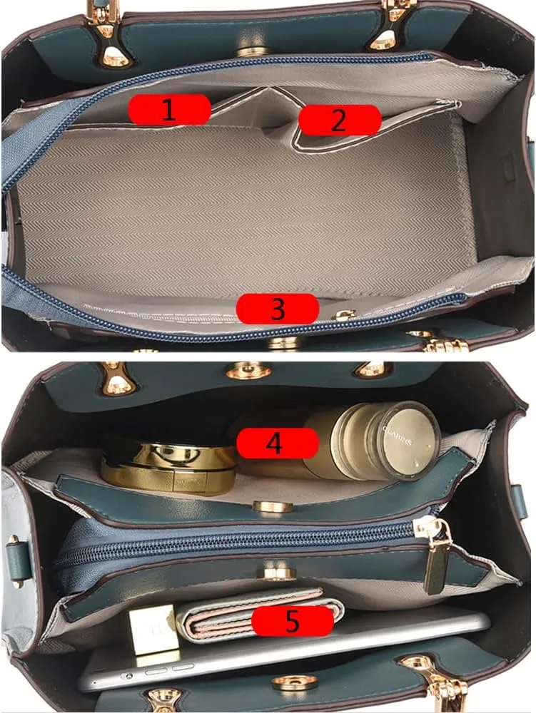 Top Handle Handbags Purses for Women PU Leather Elegant Crossbody Shoulder Bag Satchel Tote