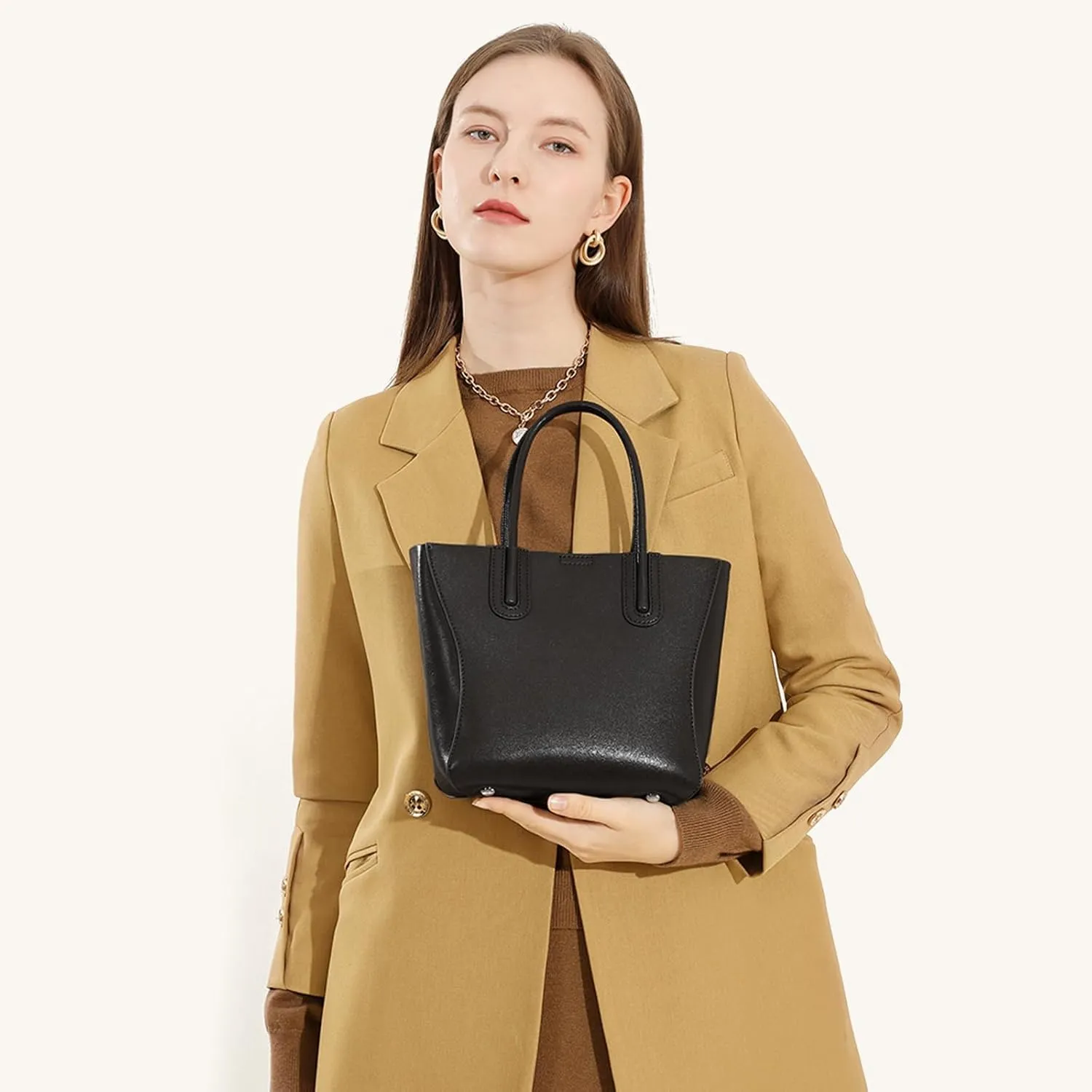 Top Handle Handbags Shoulder Bags for Women Genuine Leather Purses with Adjustable Strap