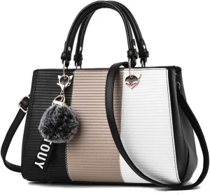 Top-handle Handbags Tote for Women PU Leather Crossbody Shoulder Bag Multi-color Purse Satchel