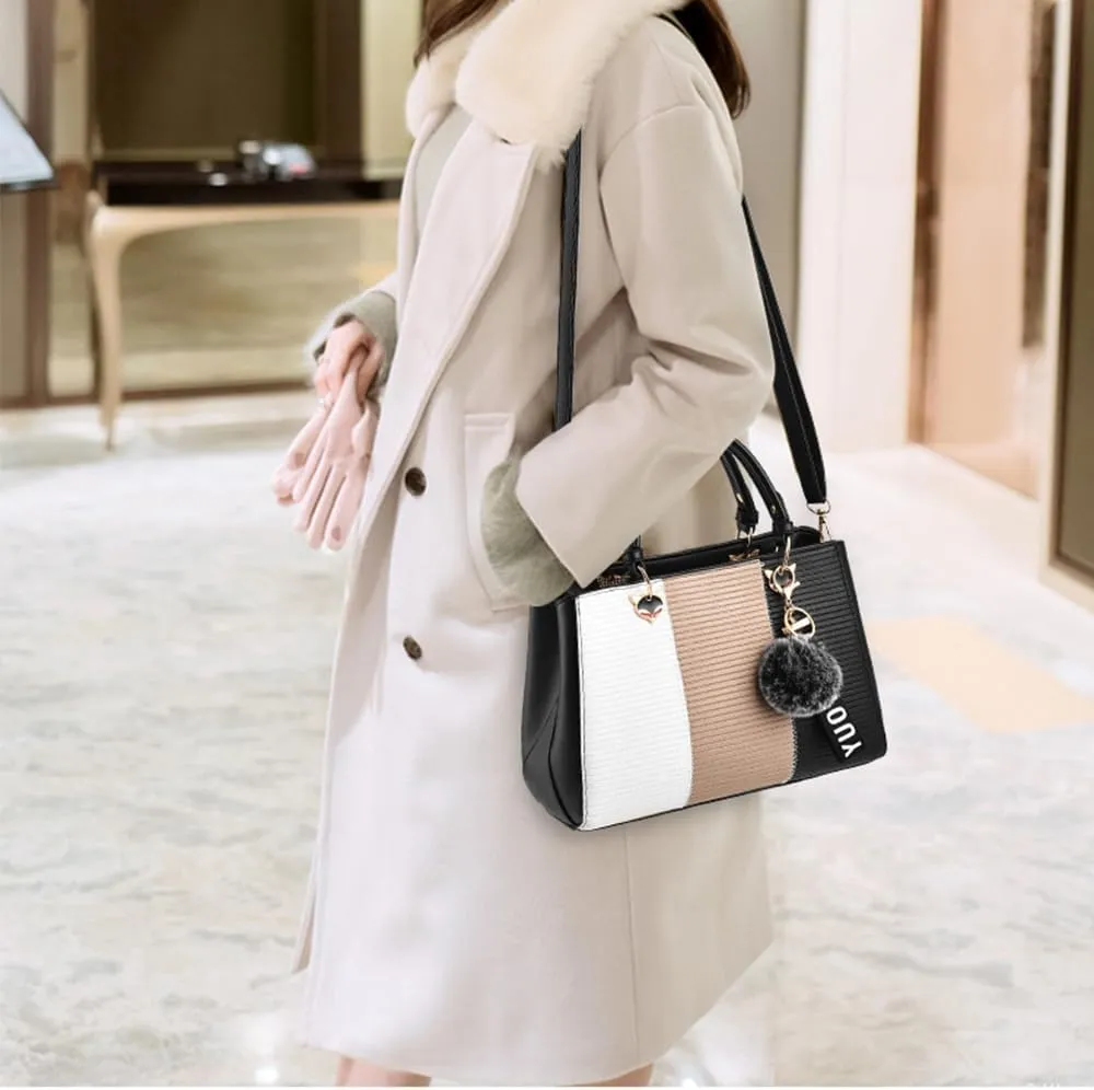 Top-handle Handbags Tote for Women PU Leather Crossbody Shoulder Bag Multi-color Purse Satchel