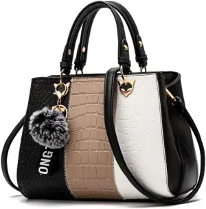 Top-handle Handbags Tote for Women PU Leather Crossbody Shoulder Bag Multi-color Purse Satchel