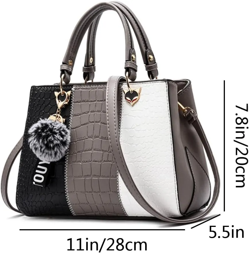 Top-handle Handbags Tote for Women PU Leather Crossbody Shoulder Bag Multi-color Purse Satchel