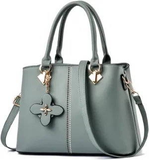Top-handle Handbags Tote for Women PU Leather Purse Satchel Petal Pendant Crossbody Shoulder Bag
