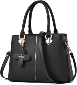Top-handle Handbags Tote for Women PU Leather Purse Satchel Petal Pendant Crossbody Shoulder Bag