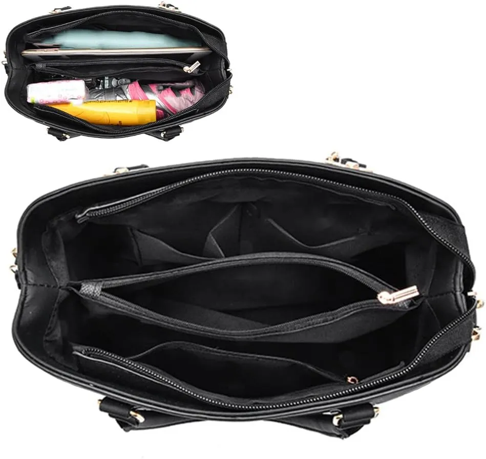 Top-handle Handbags Tote for Women PU Leather Purse Satchel Petal Pendant Crossbody Shoulder Bag