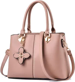 Top-handle Handbags Tote for Women PU Leather Purse Satchel Petal Pendant Crossbody Shoulder Bag