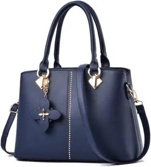 Top-handle Handbags Tote for Women PU Leather Purse Satchel Petal Pendant Crossbody Shoulder Bag