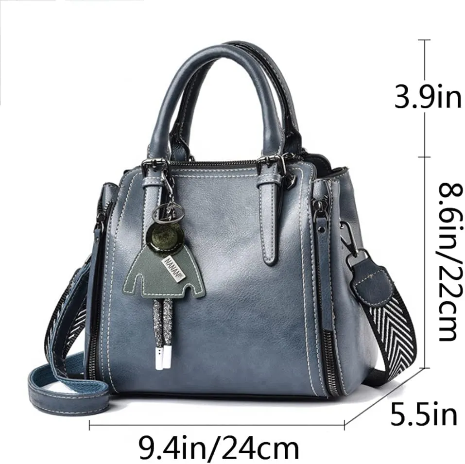 Tote Top-handle Handbags Tote for Women PU Leather Purse Satchel Small Pendant Crossbody Shoulder Bag