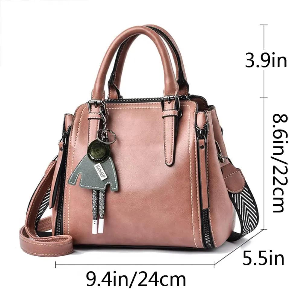 Tote Top-handle Handbags Tote for Women PU Leather Purse Satchel Small Pendant Crossbody Shoulder Bag