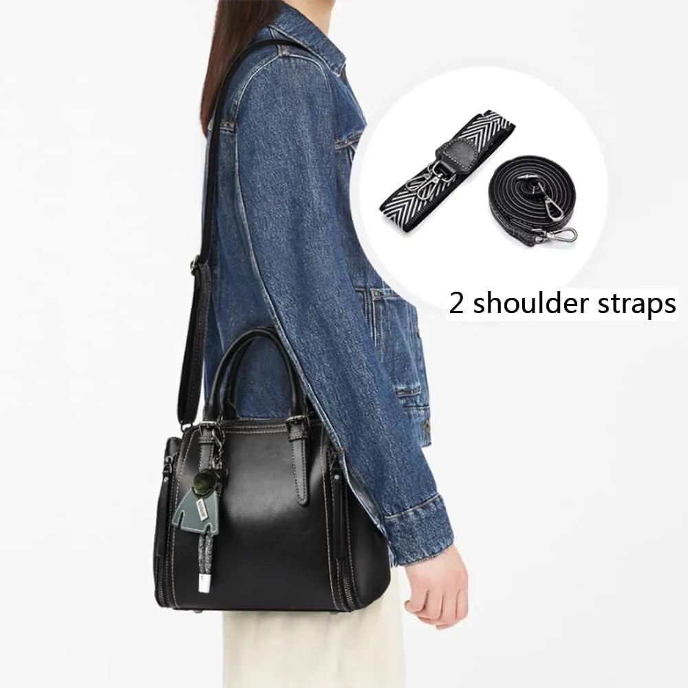 Tote Top-handle Handbags Tote for Women PU Leather Purse Satchel Small Pendant Crossbody Shoulder Bag