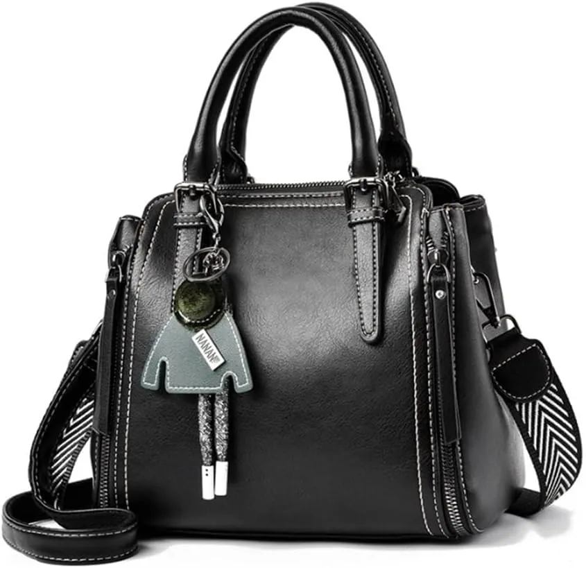 Tote Top-handle Handbags Tote for Women PU Leather Purse Satchel Small Pendant Crossbody Shoulder Bag