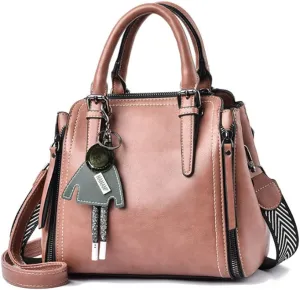 Tote Top-handle Handbags Tote for Women PU Leather Purse Satchel Small Pendant Crossbody Shoulder Bag