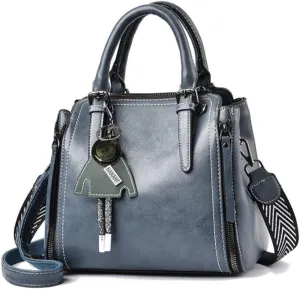 Tote Top-handle Handbags Tote for Women PU Leather Purse Satchel Small Pendant Crossbody Shoulder Bag