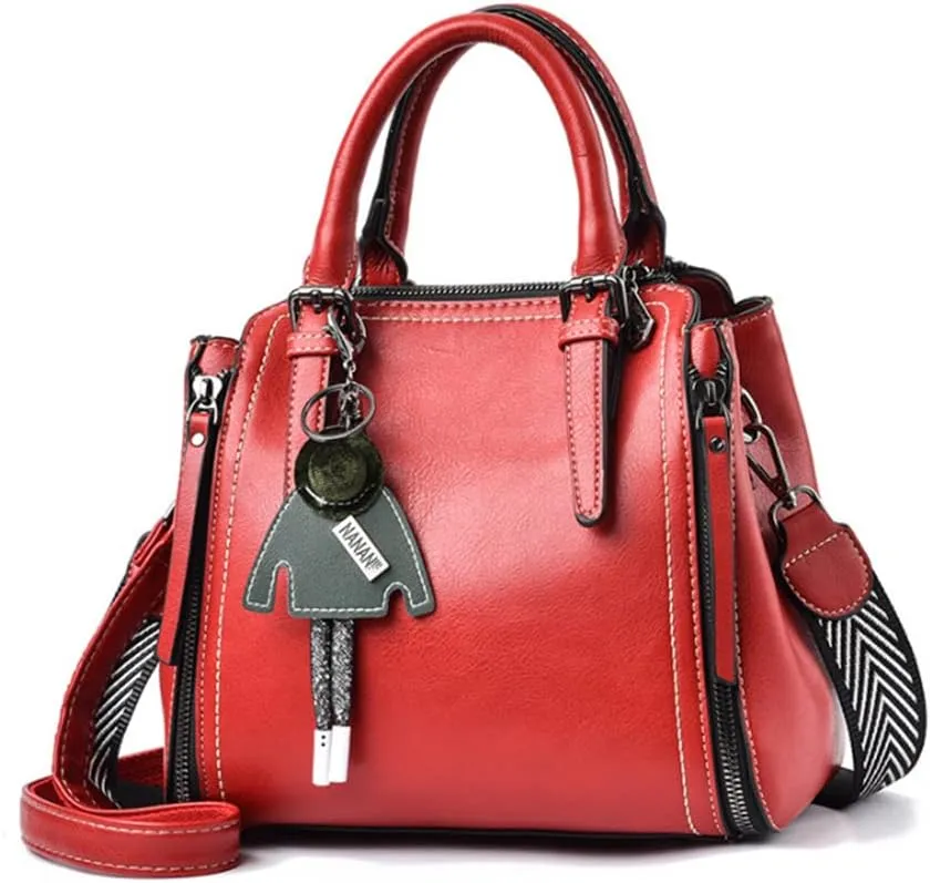 Tote Top-handle Handbags Tote for Women PU Leather Purse Satchel Small Pendant Crossbody Shoulder Bag
