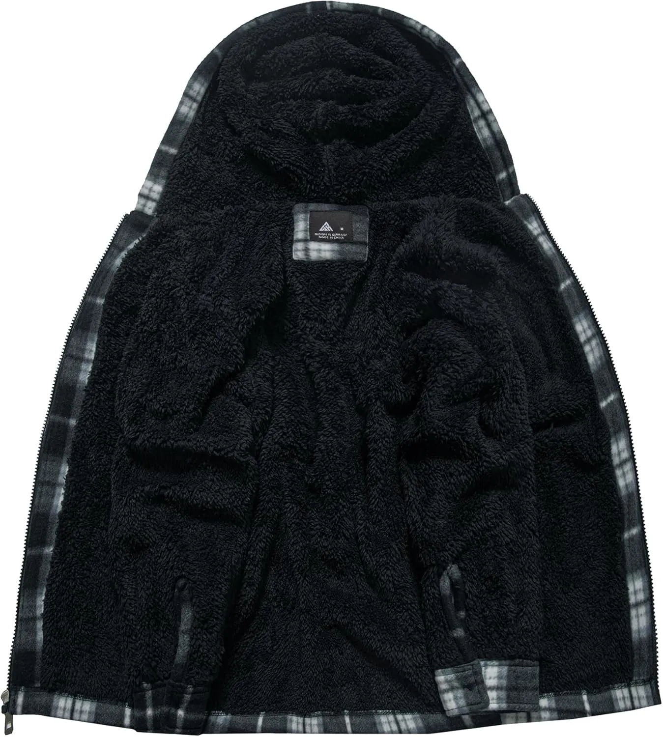 V VALANCH Boys Flannel Jacket Hooded Fleece Lined Zip-up Hoodies Plaid Coat for Kids