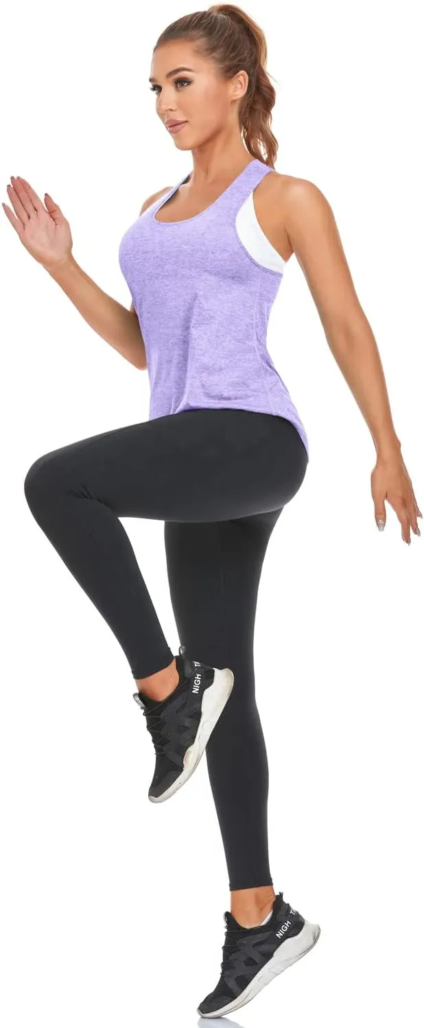 VEQKING Women Workout Tank Tops Loose Fit Racerback Muscle Tanks Sleeveless Shirts Pack for Yoga Running Exercise Gym