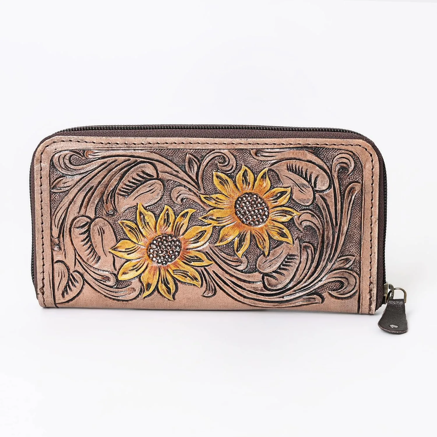 Western Adventure Tooled Handmade Bifold Wallet