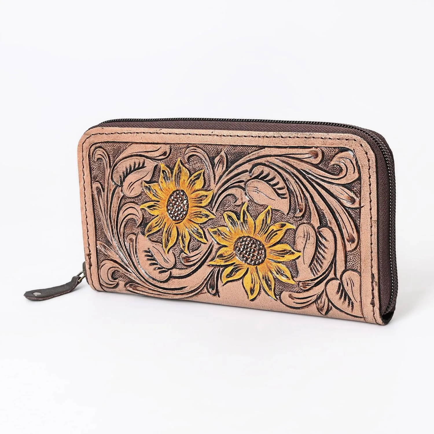 Western Adventure Tooled Handmade Bifold Wallet