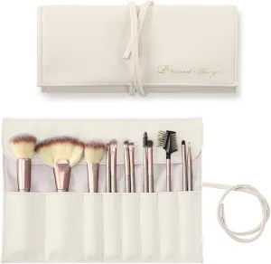 WiseBoy Makeup Brush Bag, Travel Makeup Brush Pouch, Roll Up Portable Cosmetic Organizer, PU Leather Make up Brush Case, Brushes Not Included